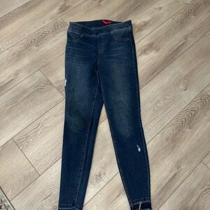 SPANX dark wash skinny jeans